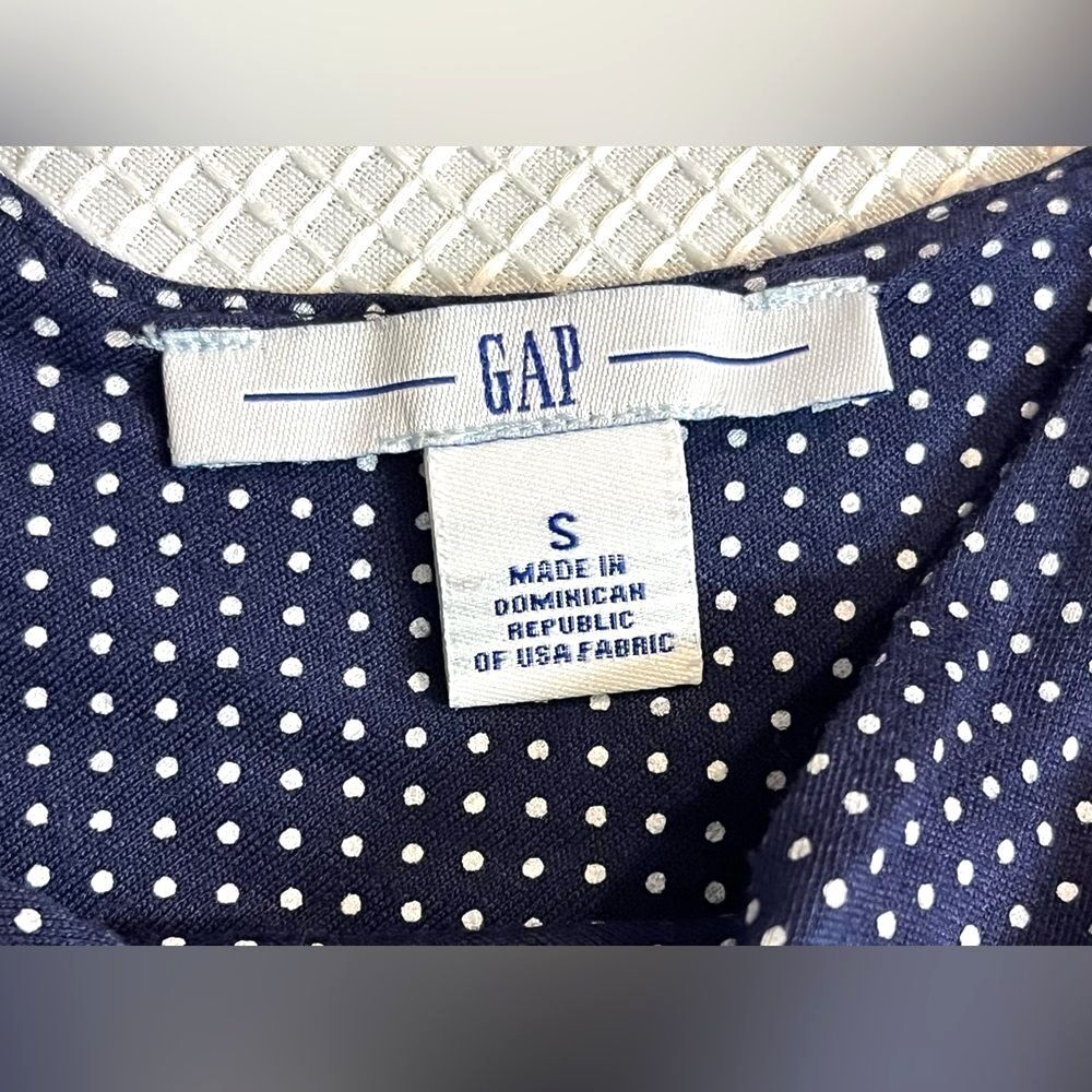 GAP Twist Strap Navy Blue with White Polka Dots Summer Dress Women’s Size Small - Picture 6 of 10
